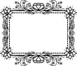 © Wahib - Square floral frame, border with leaves, wreaths, flower elements. Hand drawn sketch pencil style vector illustration