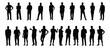 © Ayat 03 - Human Silhouette diverse men and women figures in casual standing and walking poses, people symbols for infographic and design vector illustration.