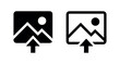 © liubomir118809 - Upload image icon, picture file upload and media sharing symbol. Represents sending data to a server or cloud storage.
