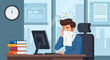 © Marsyal - Office Worker Experiencing Symptoms and Illness at the Desk Feeling Unwell at Work