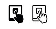 © liubomir118809 - Hand touching tablet screen icon set solid and outline style