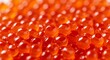 © sorin - Close Up View of Fresh Delicious Red Salmon Roe Caviar Pile Texture for Gourmet Luxury Food Design