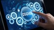 © Panuwat - Hand pressing button touch screen text DSGVO, GDPR General data protection regulation european law cyber security