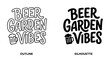 © Ahmed - BEER GARDEN VIBES, Beer garden design, Silhouette and outline illustration, Beverage and text graphic