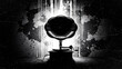 © VIRTA JUHO MIKKO - Vintage gramophone against a distressed grunge wall. Antique phonograph in high-contrast monochrome style. Retro music nostalgia concept for artistic posters and media.
