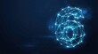 © @TrendStudio - Abstract glowing number six composed of interconnected nodes on dark, gradient backdrop; futuristic, high-contrast lighting emphasizes geometric design for tech-focused visuals.