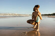 © kleberpicui - Father And Son Talking On Sunset Beach At Low Tide - Family Bonding And Summer Vacation