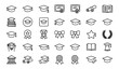 © MDSUJON - Premium graduation, education, academy and diploma line icons set