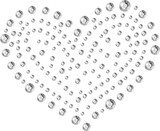 Silver Rhinestone Heart Cluster