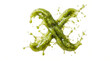 © Ahmad - Letter X formed by fresh kiwi fruit puree displays a vibrant green splash against a clean background.