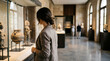 © Reza - Woman admires ancient artifacts in museum exhibition hall