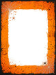 © PhotoWoala - Halloween orange grunge frame with spider web. Spooky holiday border for festive invitations.