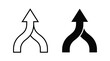 © Tulippp - Merge arrow icon set showing integration directional growth and business unity
