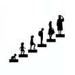 © DnQajik - Silhouettes of person growing up from baby to graduation