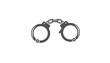 © Thabo - Solid grey handcuffs icon representing law enforcement police arrest or security on a white background.