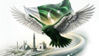 © Muhammad - eagle with flag, 14 august, Pakistan independence day, eagle and flag, 14 august independence day