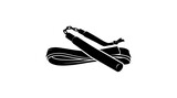 Martial arts belt and nunchucks silhouette