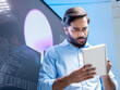 © Яe Life Яe World - Software Developer reading note report and verifying coding on screen computer technology at office. Programmer working writing code analysis system artificial intelligence. Software engineer present