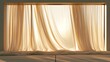© bangsa - Ethereal, flowing light-filtering fabric drapes cascading in soft folds over a modern floor