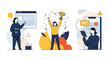 © Сергей козачко - Celebrating success and communication in modern flat design