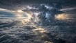 © Apali - Dramatic Aerial View of a Powerful Thunderstorm with Lightning Strikes Above the Clouds.