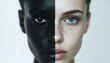 © ahmat - Split Face Portrait Contrasting Skin Tones and Features.