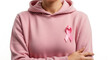 © KakHeri89 - Woman wearing pink hoodie with breast cancer awareness ribbon on chest