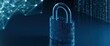 © Erin - A digital padlock secures a network of glowing nodes and binary code