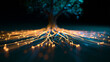 © BlackBridge Media - Network connections illuminated digital tree structure