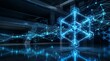 © lutino - Digital network structure connected data abstract geometry glowing blue lines