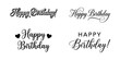 © Md - Collection of four different elegant hand written happy birthday calligraphy typography designs isolated on white background