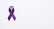 © Poc09 - Purple awareness ribbon on white background for Overdose Awareness Day to support prevention and recovery from substance abuse