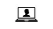 © Arfa - Laptop Computer with User Profile Icon Black Silhouette