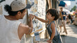 © Nati - A small child at eye level peers up at a 4