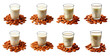 © Jieee Mooo - Still Life. Almond Milk. Glasses with Almonds., isolated transparent background