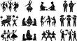 © Morningstar - Cultural Diversity silhouette icon set, flat black glyph style, pure white background
