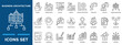 © BBLOVVA - Business Architecture icon set illustrating business sector, strategy, industry, executive, capabilities, technical architecture, product, service design, develop