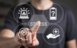 © Tech_Lab - Person touching a digital interface with stress icons
