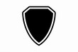 © Hanma - Black Shield Icon with White Outline on White Background, Symbolizing Protection and Security