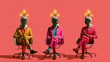 © BlackBridge Media - Surreal Creative Brainstorming Concept with Classical Statue Businessmen