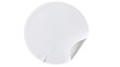 © Marta - Blank white circular sticker with peeling corner, isolated on transparent background