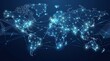 © SAMIULHOQUE - Global business network map. Digital world connection with glowing data points.