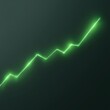 © Firadoaw - Bright neon green financial line graph fluctuating upward on transparent background, glowing futuristic stock trend visualization, isolated PNG style