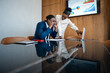 © Zoran Jesic - Stressed businessman struggling with challenging meeting data