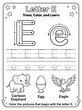© Nazar - Educational Letter E Tracing, Writing, and Coloring Worksheet for Kids