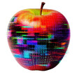 © LuvLuv - Isolated red apple with binary code digital glitch effect, cybersecurity and data technology
