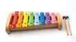 © digital pic - Colorful wooden xylophone isolated on white background