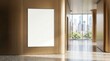 © Sukon - Clean presentation display concept featuring a vertical blank poster in a modern corridor.