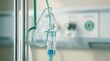 © Pinit - Healthcare equipment featuring a clear oxygen mask and medical valve in a clinic.
