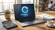 © Raihan - laptop with a software update progress interface